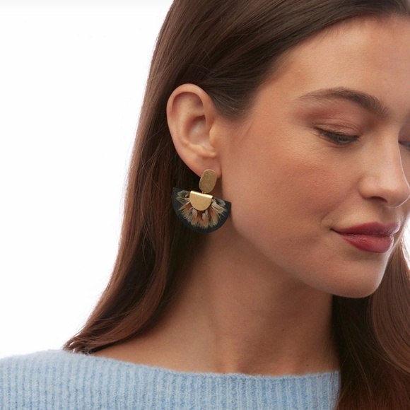 BRACKISH Cordova Drop Earrings - Ethically hand-crafted from feathers like new - Picture 5 of 9